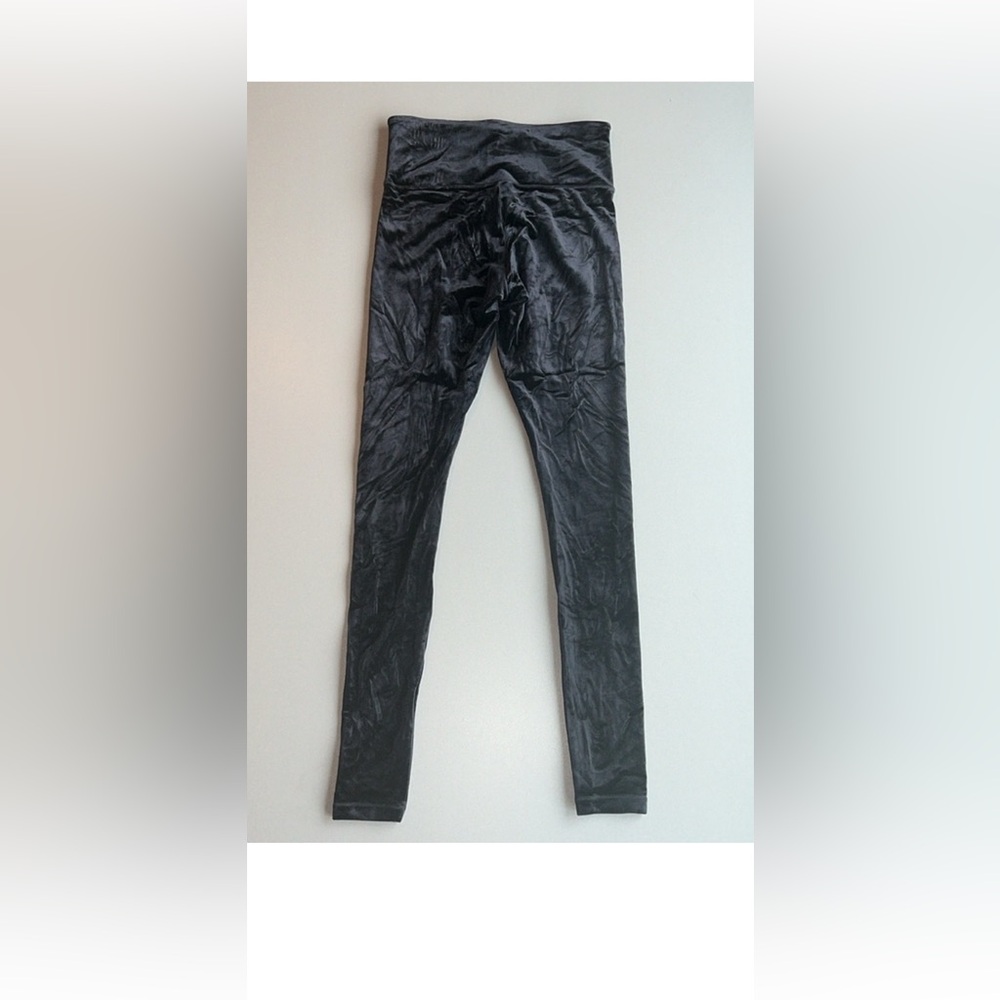 Athleta Black Velvet High Waisted Leggings Supplex Lycra Spandex Yoga Tights S - Picture 3 of 7